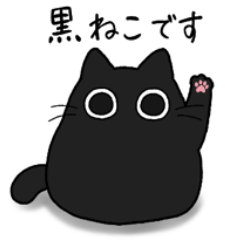 Black chubby cat.
