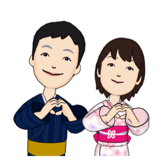 Brother and sister - uniforms and kimono
