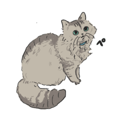 Long-haired cat Felipe Sticker (Revised)