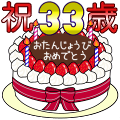 Birthday cake sticker 1-33