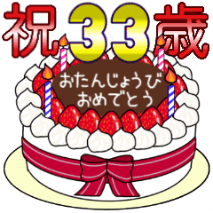 1歳から33歳までの誕生日ケーキ Line スタンプ Line Store