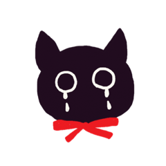 Loose stamp of a cute black cat