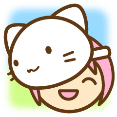 サポート猫のシロちゃん♡　顔スタンプ 1