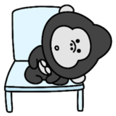 Surreal mini gorilla lethargy