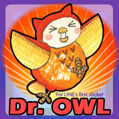 Dr. OWL - LINE's first sticker (En)