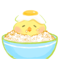 Poached egg Chick-move Sticker