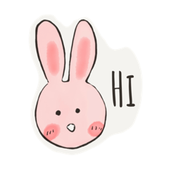 Cheerful little pink bunny