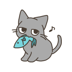 Gray cat Haru -Seasonal Stickers-