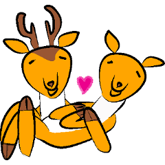lovey-dovey hind and fawn