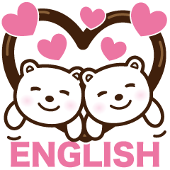 Cheerful polar bear (LOVE) in English