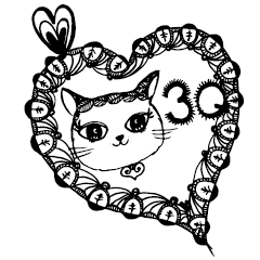 Cute healing Zentangle style na pusa