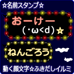 動く顔文字「ねんごろう」のふきだしイルミ