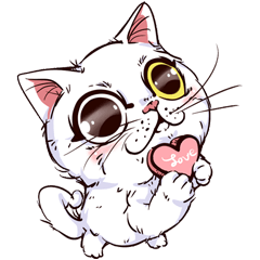 "Tissue" Cute Cat 2: Big Sticker ENG