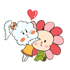 Baby flower boy and cloudy girl