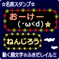 動く顔文字「ねんじろう」のふきだしイルミ