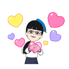 メガネのまじめちゃんスタンプ