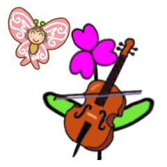 Flowers dance & Butterfly & Music Stanp