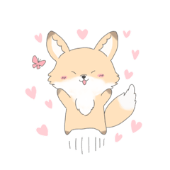 Fluffy Fox and Butterfly