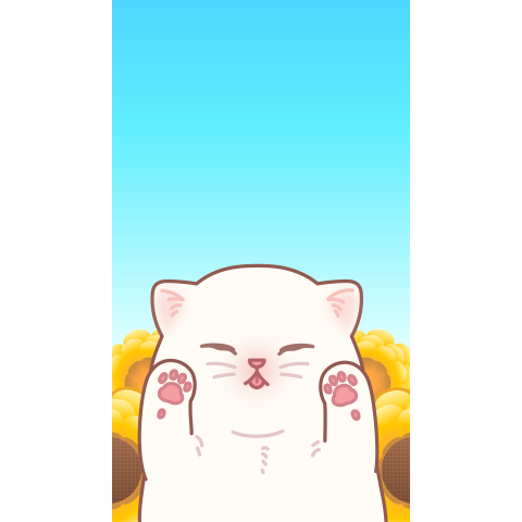 A plump cat's pop-up sticker