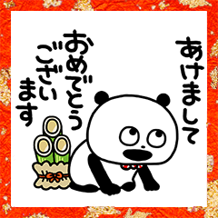Gokigen Panda Moving New Year's Stickers