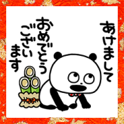 Gokigen Panda Moving New Year's Stickers