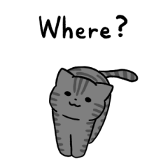 Silver tabby cat sticker 3 (English)
