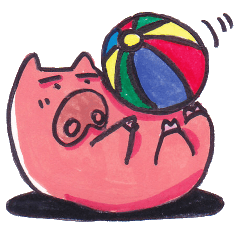 Carefree pink pig
