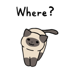 Siamese cat sticker 3 (English)