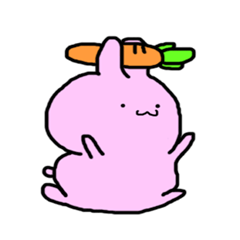 The pink Chubby Cute Rabbit