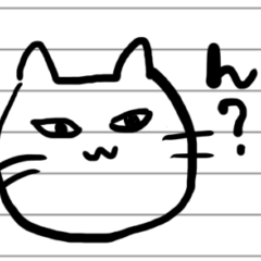 ノートの片隅に描いたネコ