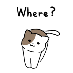 Brown and white cat sticker 3 (English)