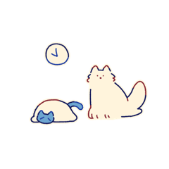 Samoyed and Russian Blue
