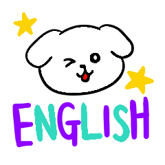 White dog's English daily life