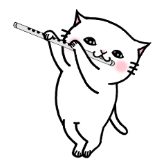 This cat likes flute