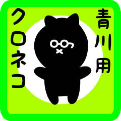 black cat sticker for aokawa