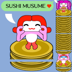 Conveyor belt sushi with sushi musume 01