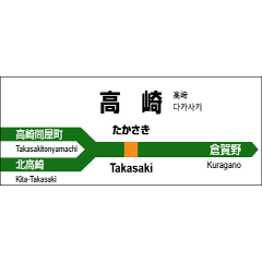 Station Name Label Of Takasaki