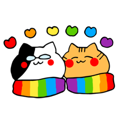 glasses cat & red tabby cat (love)
