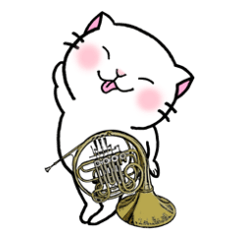 This cat likes horn