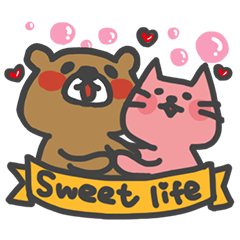 MImi bear and Doli cat happy sweet life