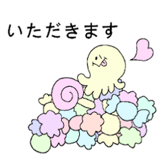 Colorful cotton candy ghosts(Japanese)