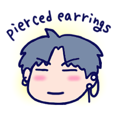 -man- pierced earrings Sticker