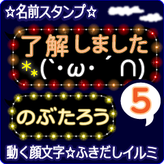 動く顔文字5「のぶたろう」ふきだしイルミ