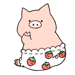 pig with strawberry underpants