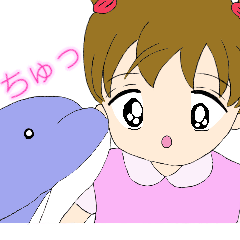 Dolphin and girl Sticker