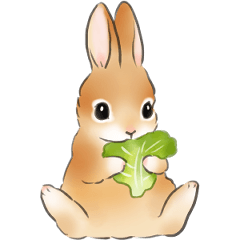Rabbit sticker (Japanese message)
