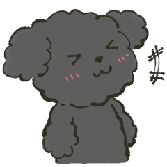 black Poodle-tribute to LINE's stickers