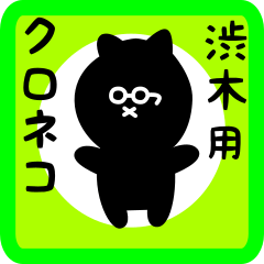 black cat sticker for shibuki