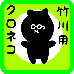 black cat sticker for takekawa