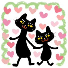 black cat sticker for lovers